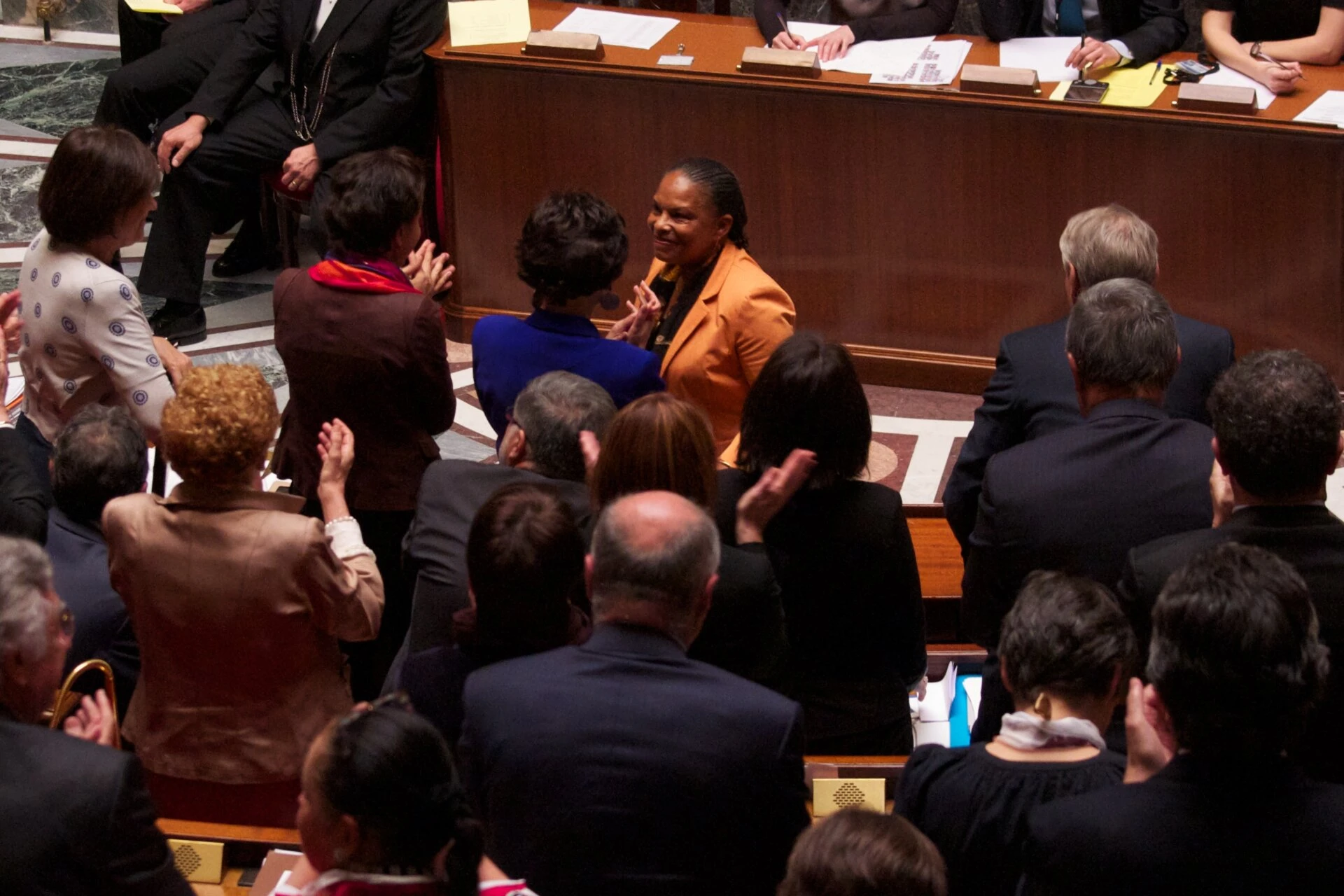 Christiane Taubira félicitée par les ministres