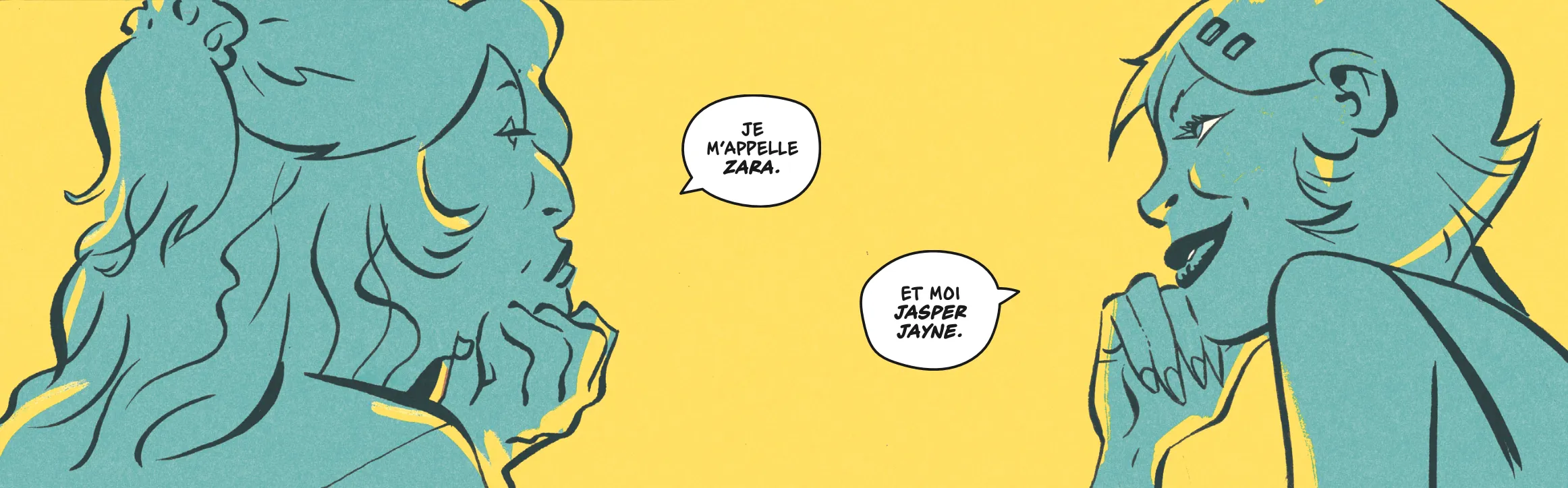Zara et Jasper - la rencontre — La fille au blouson léopard, de James Tynion Iv et Elsa Charretier © Éditions DELCOURT, 2026 pour l’édition française. Traduit de l’anglais par Hélène Dauniol-Remaud